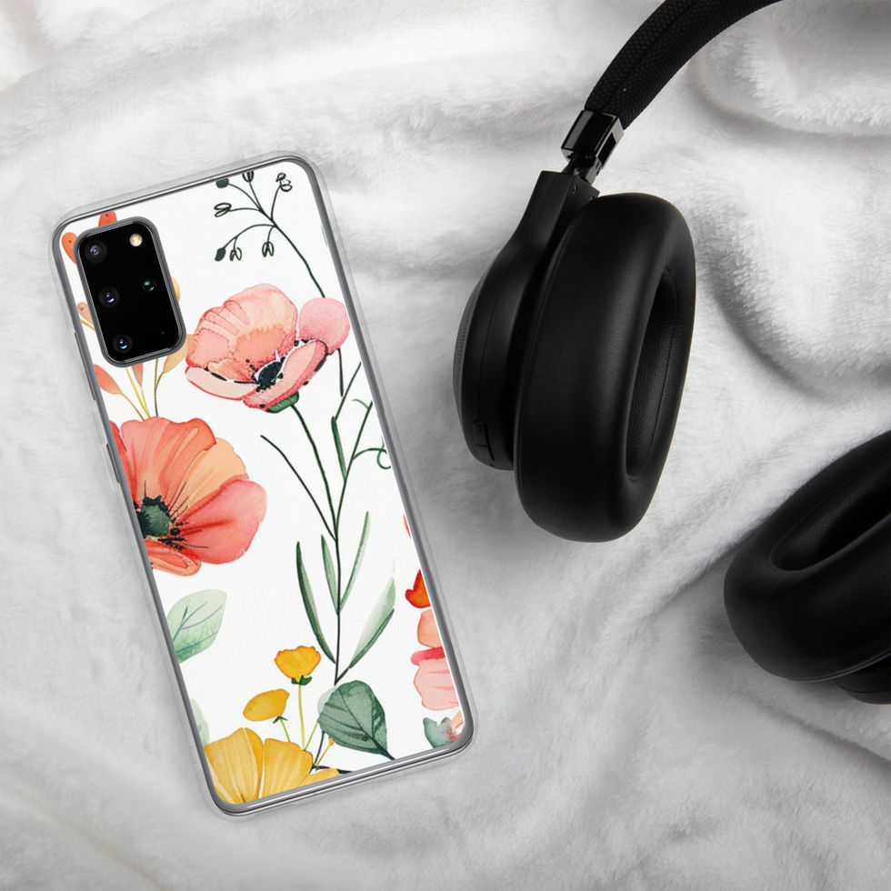 Petal Blush clear Samsung case, floral close-up 3
