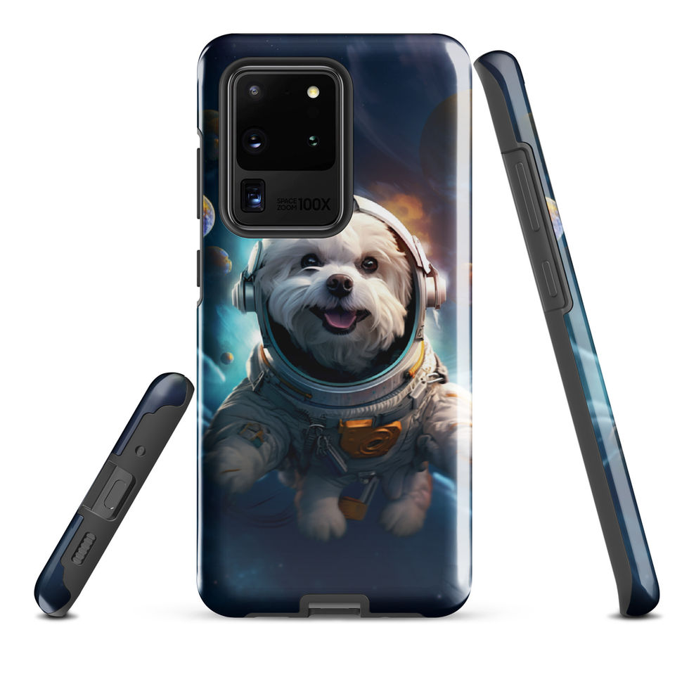 Galactic Voyager cosmic dog Samsung tough case — cosmic dog close-up 05