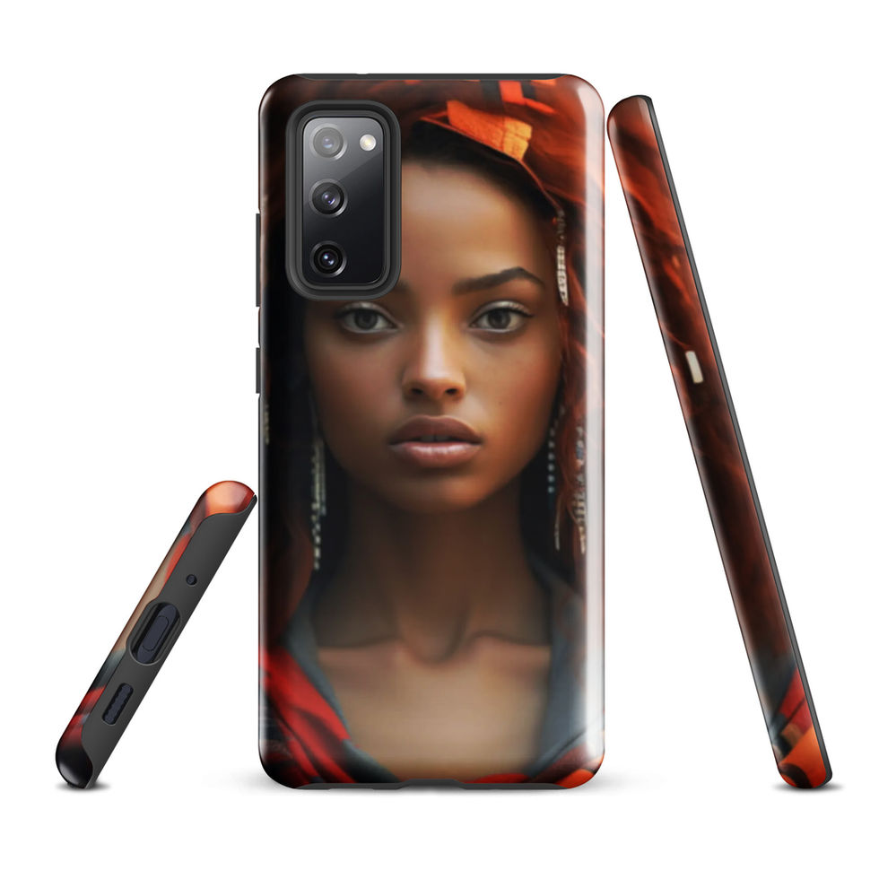 Plus-format Galaxy S20 Plus case with poised contemporary Black artwork