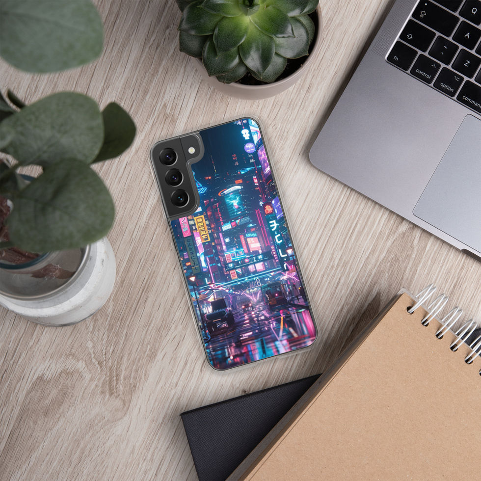 Neon Metropolis luminous city on clear Samsung case — gallery view 19