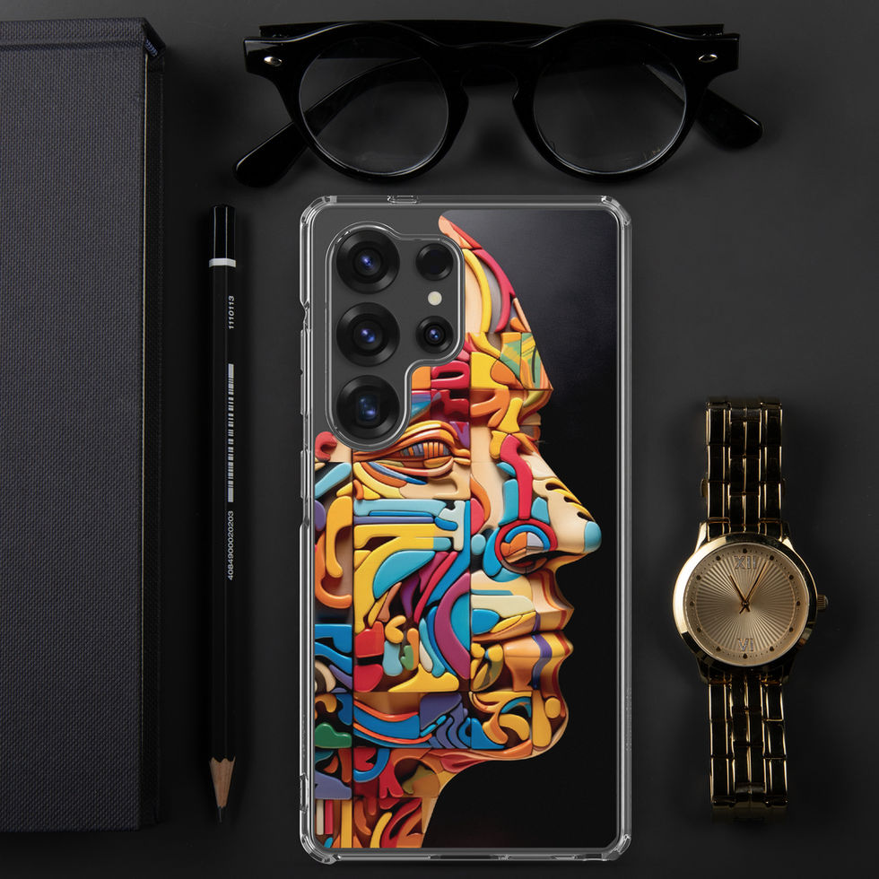 “Mechanical Mind” clear case for Samsung, camera corner detail, image 31