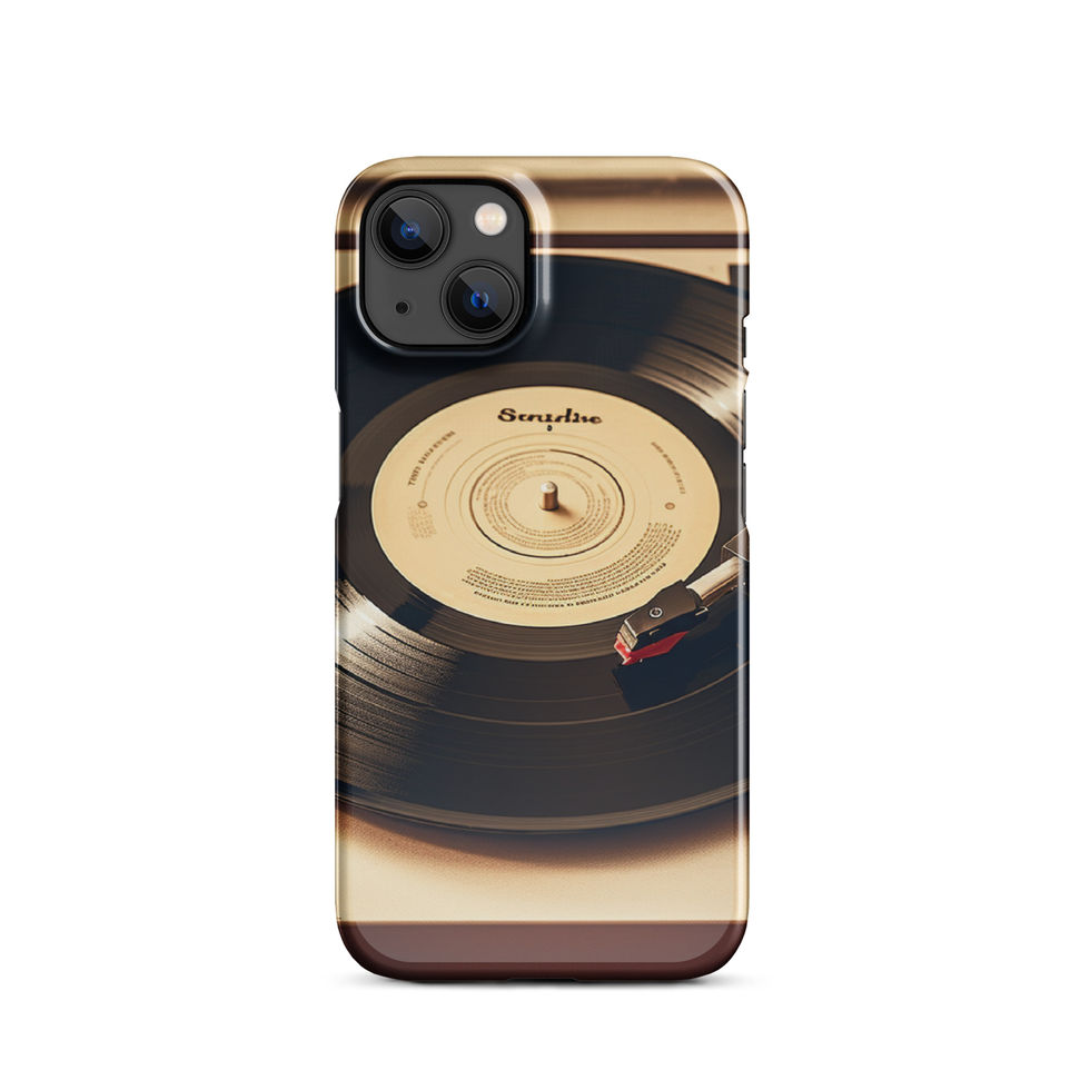 Golden Grooves slim iPhone Snap Case bright flat lay showing the clear sides, image 10.