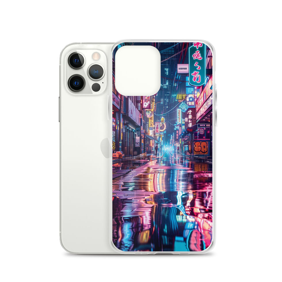 Neon Mirage clear iPhone case with dreamlike glowing city artwork — gallery view 13