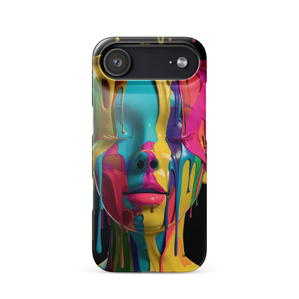 Neon Drip Queen snap case for iPhone with vivid neon portrait artwork, button detail, image 25