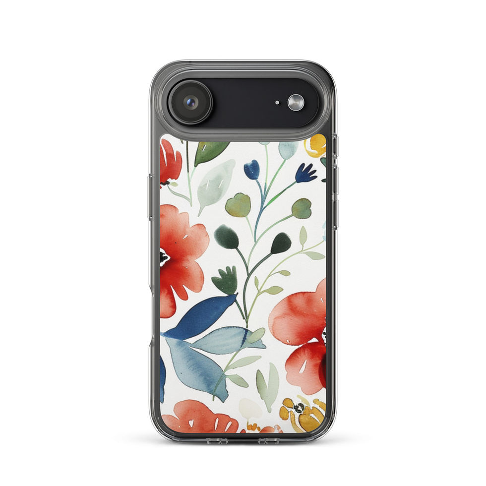 Watercolour Bloom clear case for iPhone 16, vibrant orange-and-green floral painting, image 47