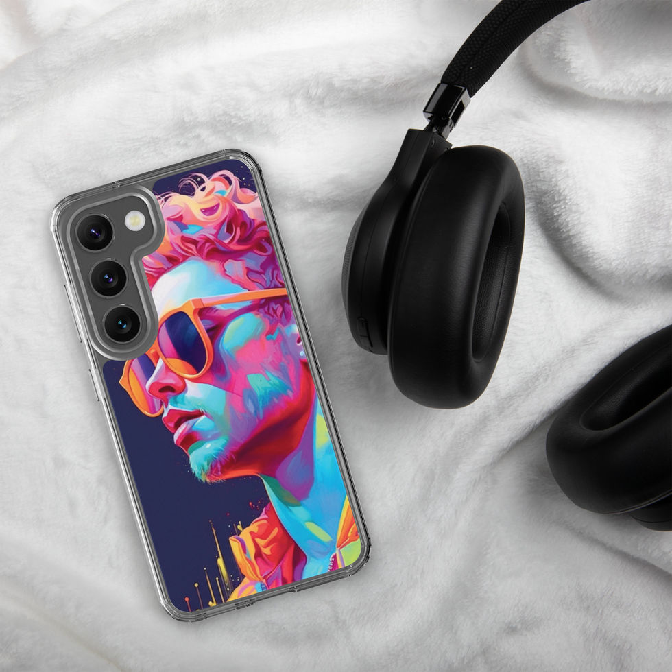 Neon Rebel portrait on a deep-blue clear Samsung case โ gallery view 41