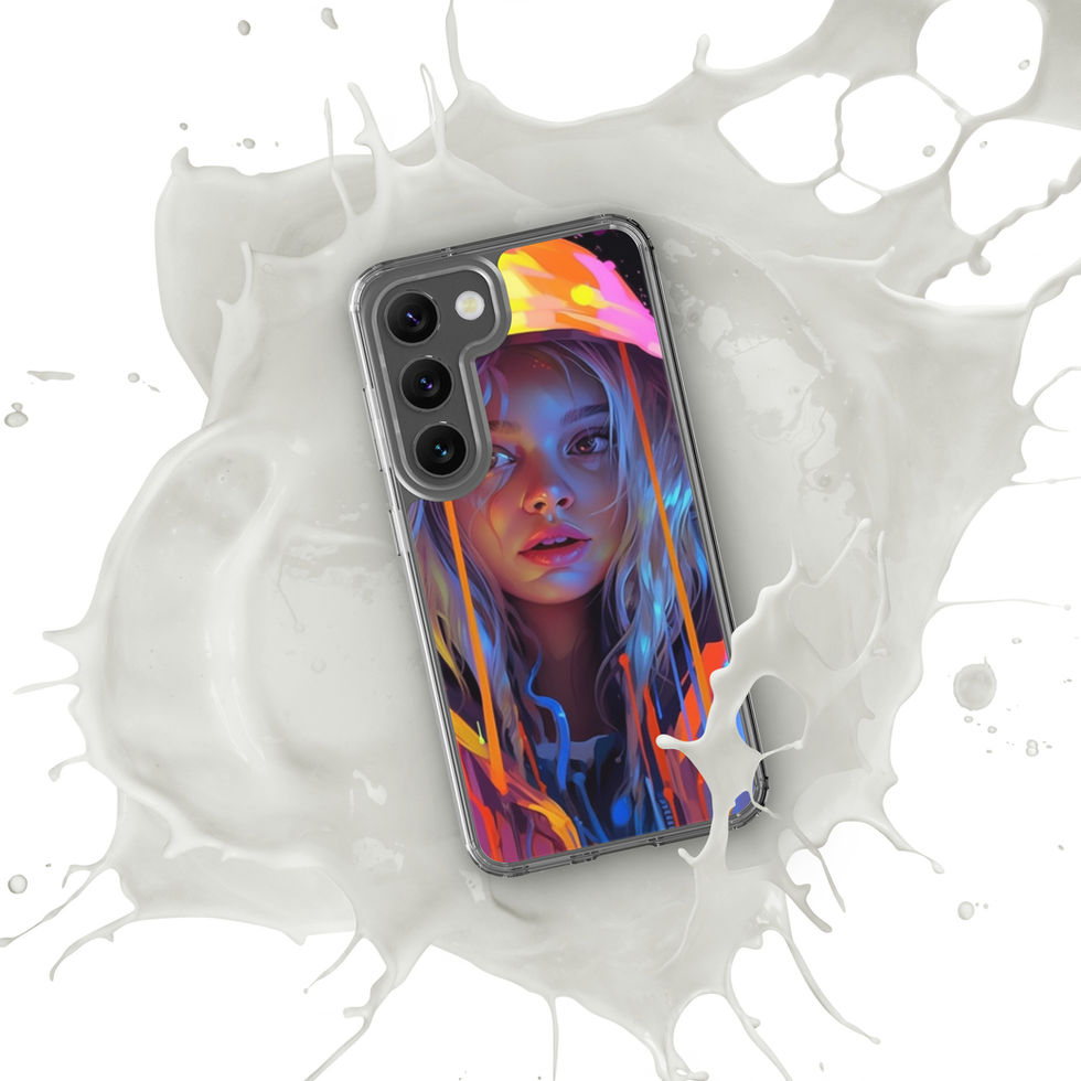 Fluro Girl fluorescent portrait on a clear Samsung case โ gallery view 40