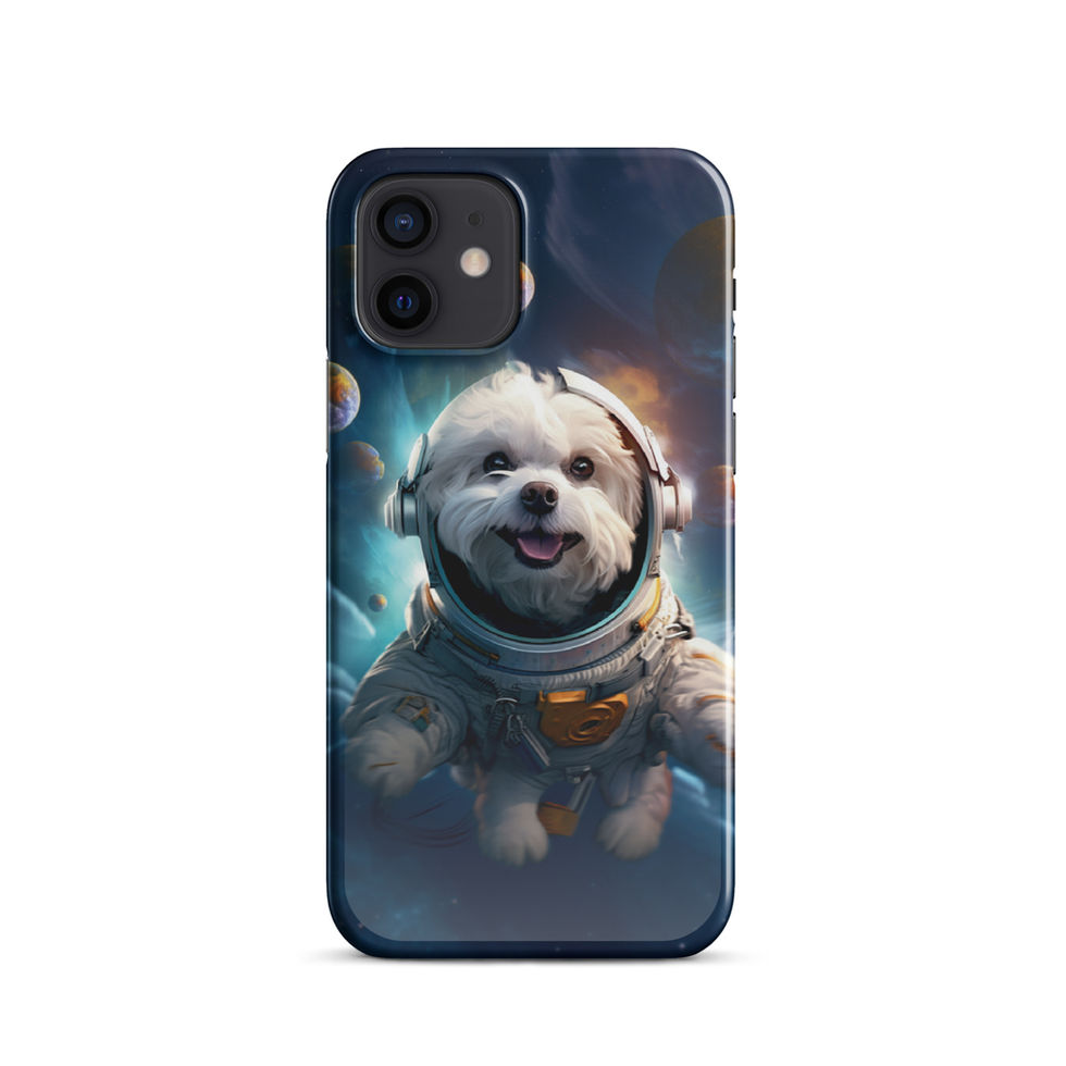 Galactic Voyager cosmic dog iPhone snap case — protective back view 06
