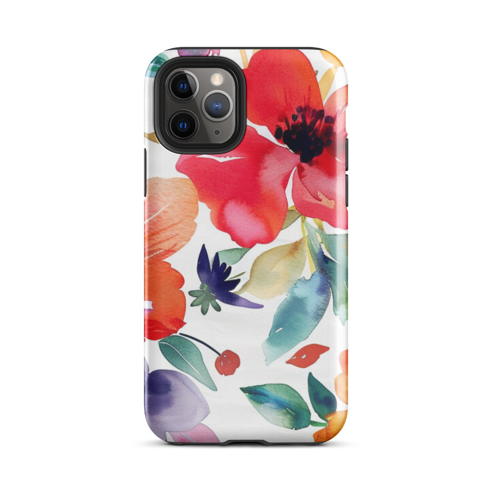 Pastel Petal Drift dual-layer tough case for iPhone 11 Pro Max with soft pink blooms and airy green foliage
