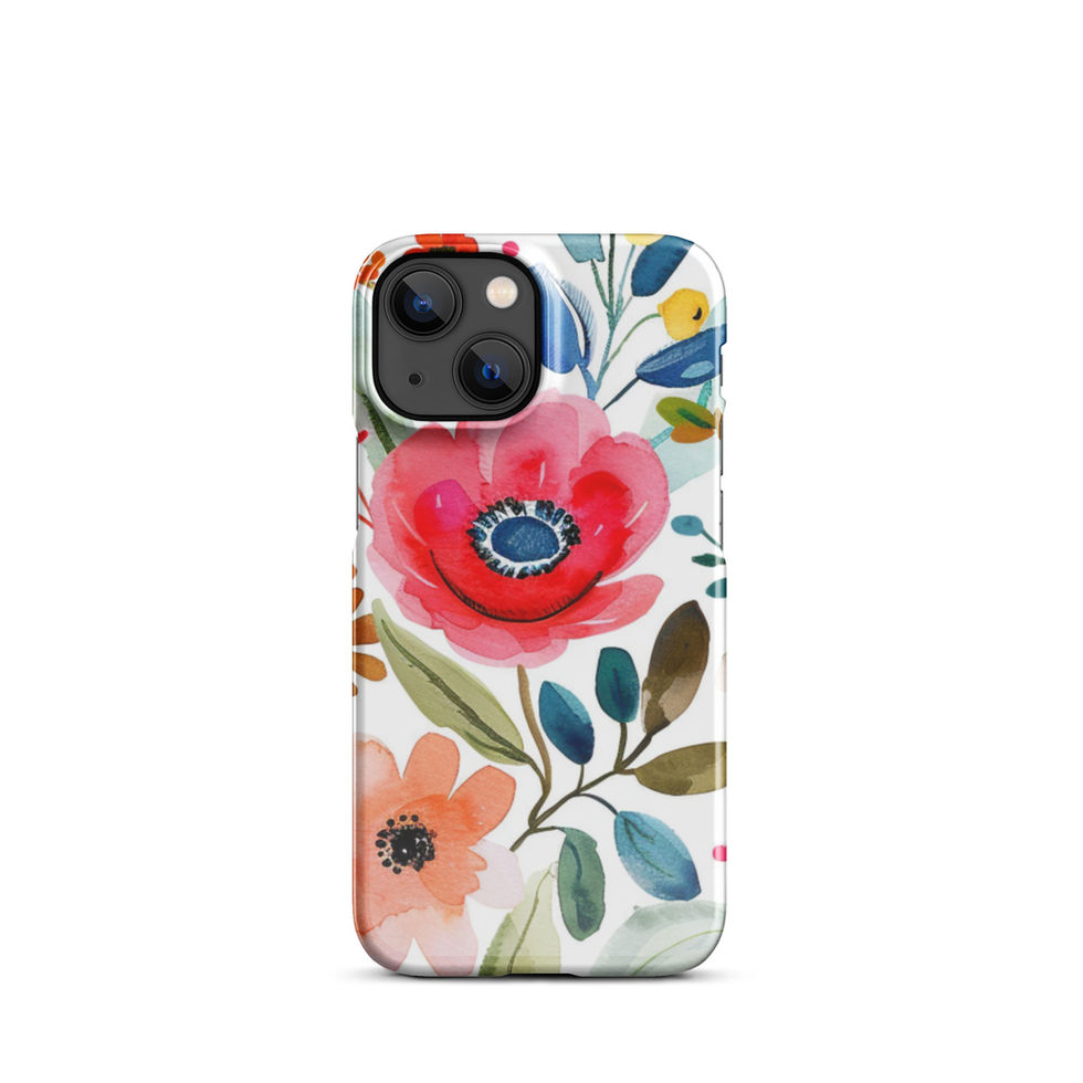 Field Notes in Bloom snap case for iPhone 13, hand-drawn wildflower notebook artwork, image 9