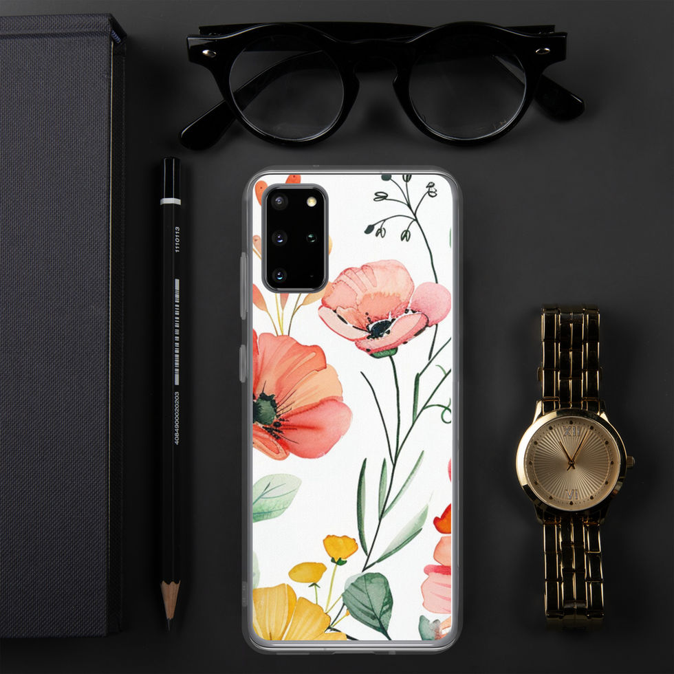 Petal Blush clear Samsung case, angled view 2
