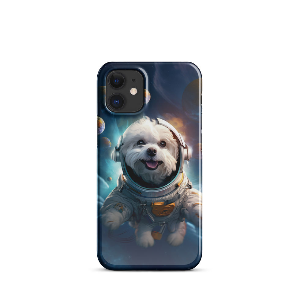 Galactic Voyager cosmic dog iPhone snap case — cosmic dog close-up 05