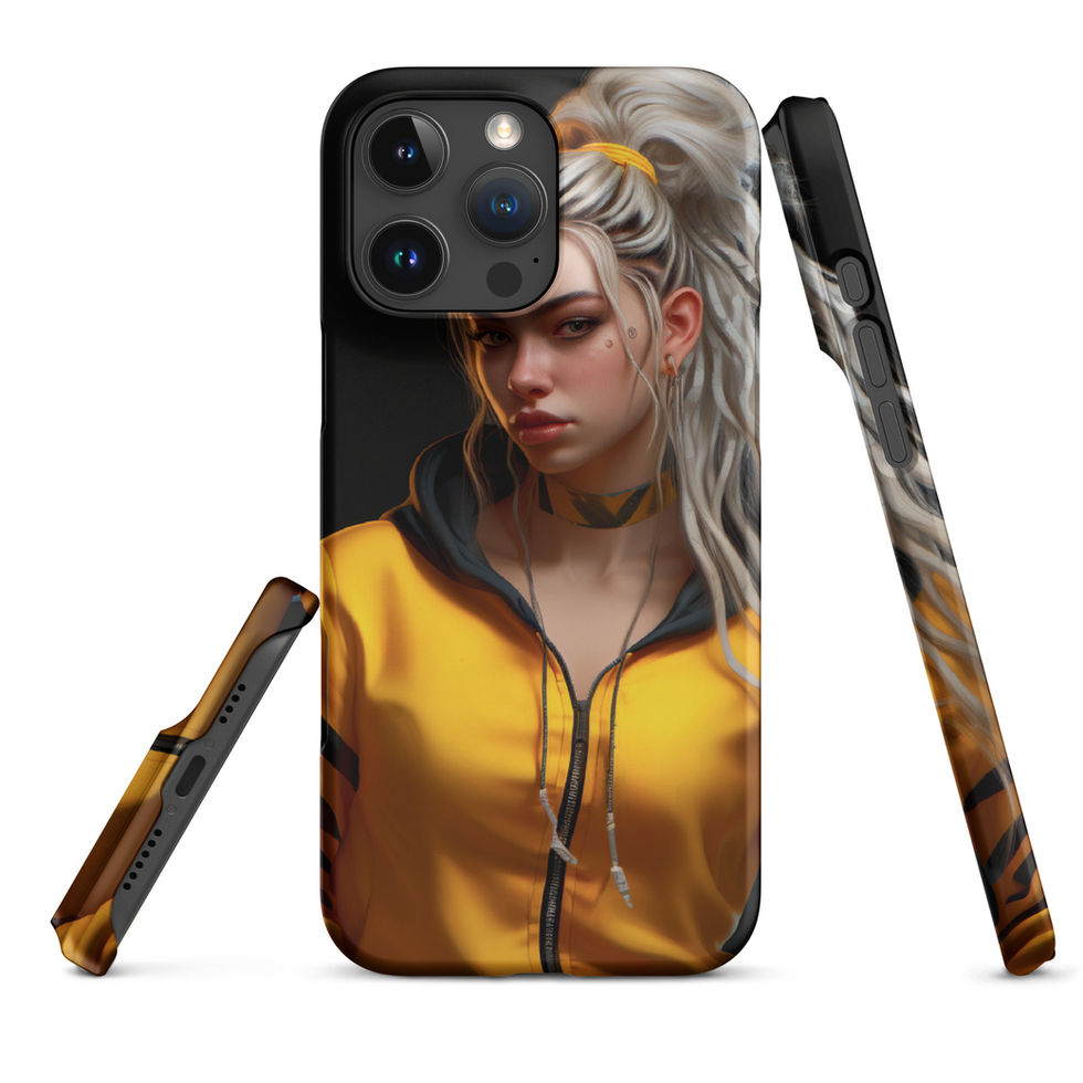 Neon Rebellion iPhone Snap Case with stylized female portrait
