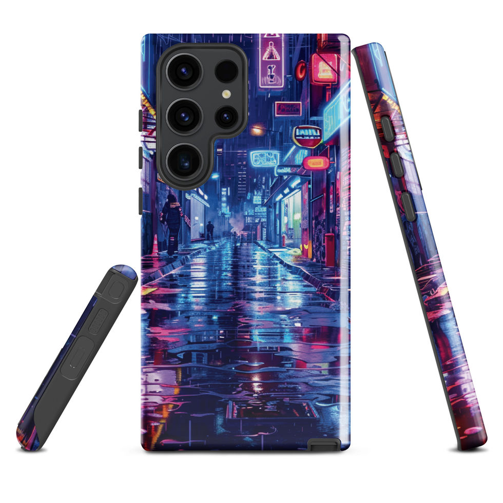 Neon Underground Samsung tough case with traveller in glowing passageway — gallery view 06