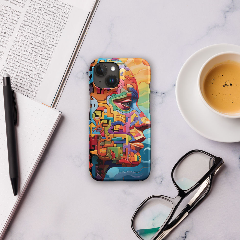 “Labyrinth of Thought” snap case for iPhone, left side detail, image 17
