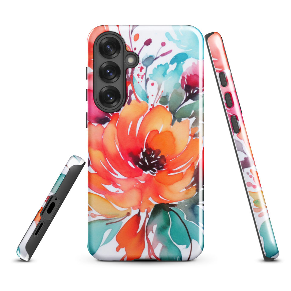 Protective floral Samsung Galaxy S25 Ultra case in the colourful Burnt Bloom Rhapsody artwork