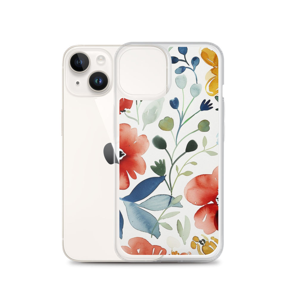 Watercolour Bloom clear case for iPhone 11 Pro Max, vibrant orange-and-green floral painting, image 30