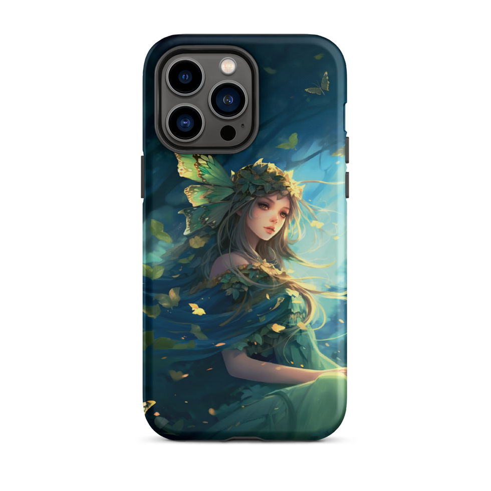 Forest Enchantress iPhone Tough Case with delicate foliage details