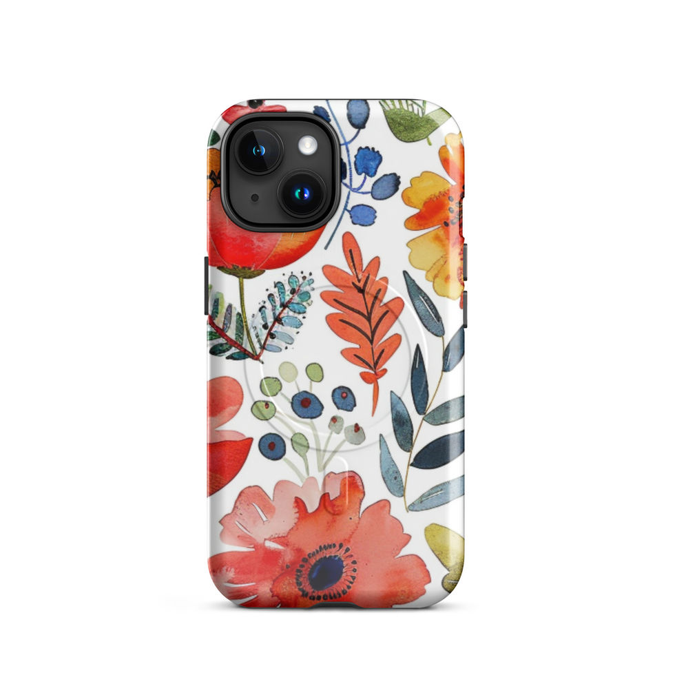 Garden Scribbles MagSafe tough case for iPhone 15 Plus, floral sketch artwork, gallery view 6, image 6