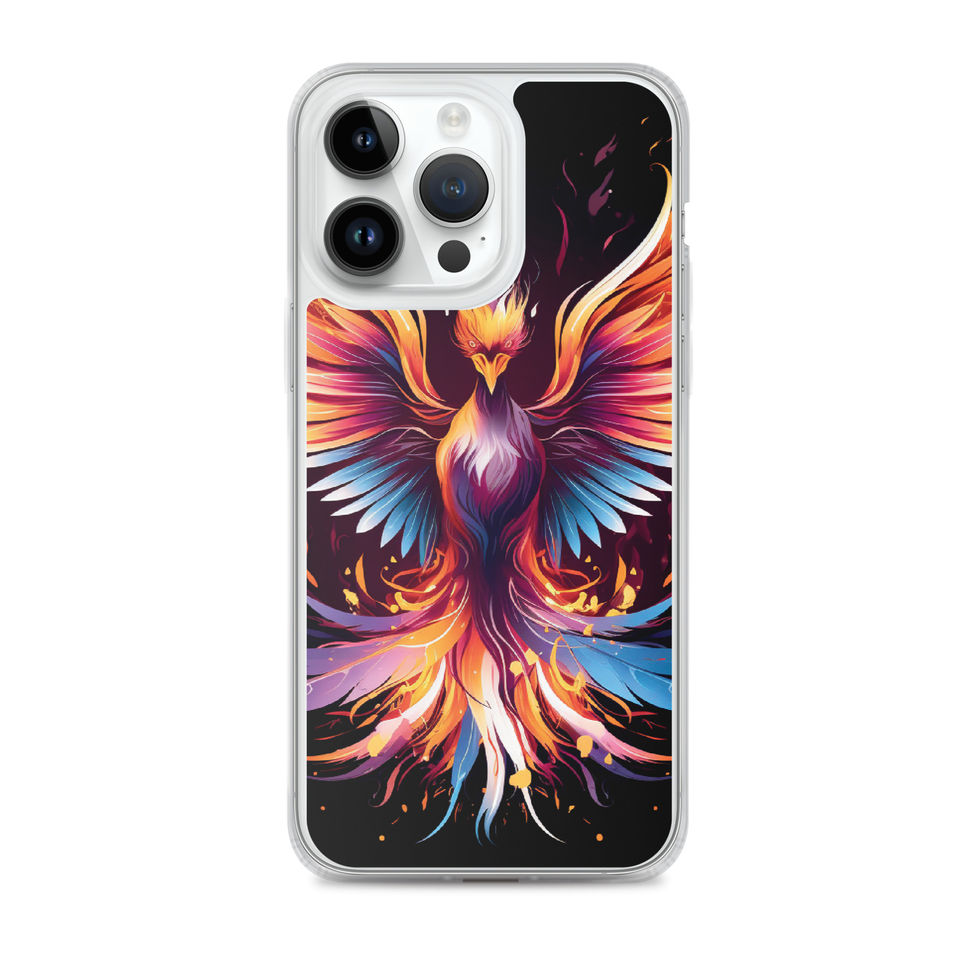 Fiery eagle-mockup-25 showing Eternal Flame artwork on an iPhone clear phone case