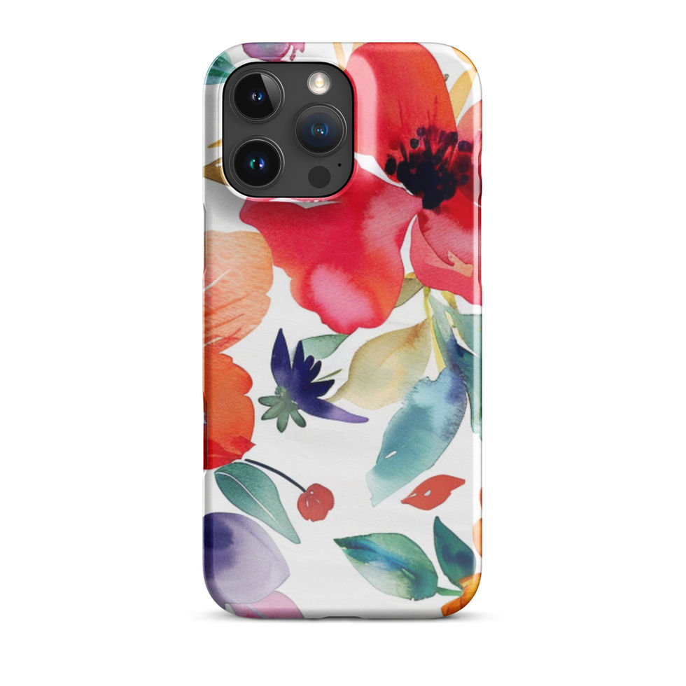 Pastel Petal Drift slim snap case for iPhone 16 Pro Max with soft pink flowers and green botanical details
