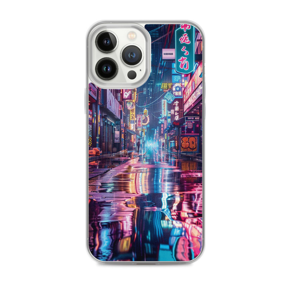 Neon Mirage clear iPhone case with dreamlike glowing city artwork — gallery view 18