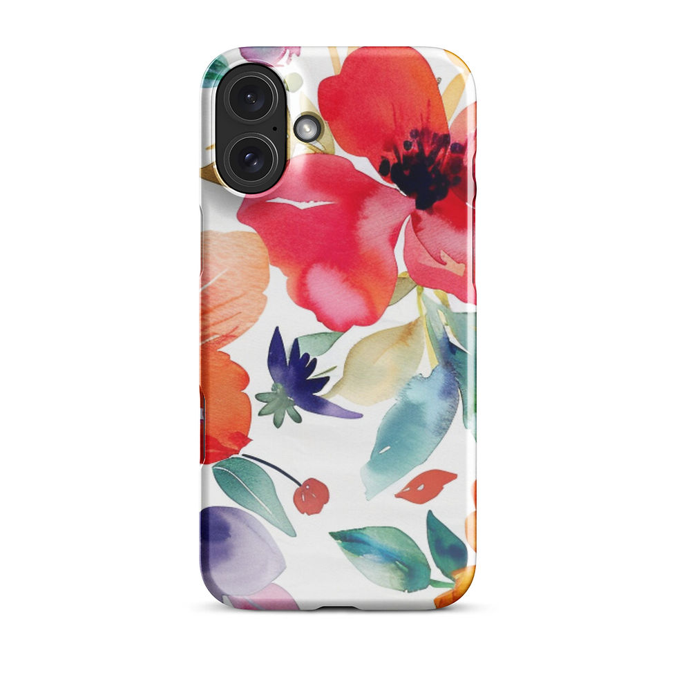Pastel Petal Drift slim snap case for iPhone 11 with soft pink flowers and green botanical details