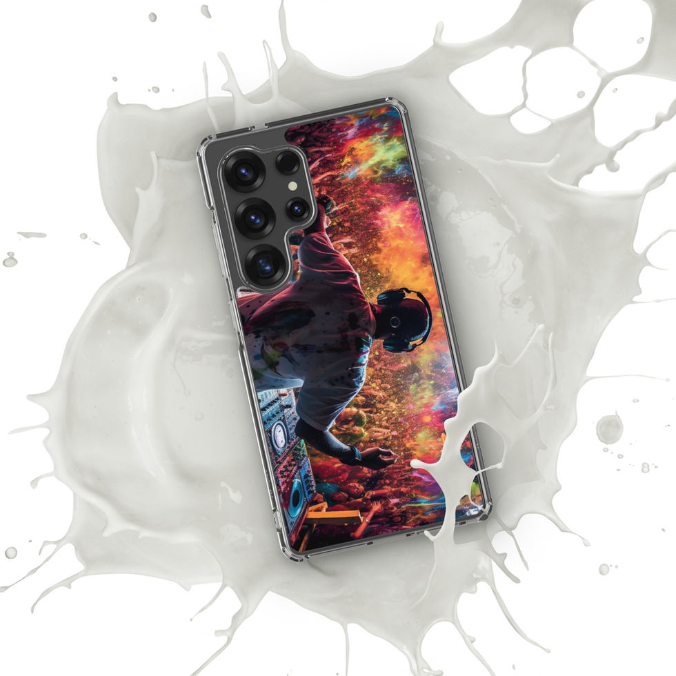 Vibrant Beats colorful music artwork on a transparent Samsung case, gallery image 28 of 50