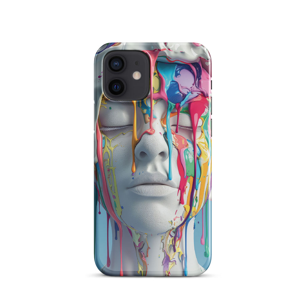 Chromatic Awakening snap case for iPhone with vivid expressive portrait artwork, edge detail, image 6