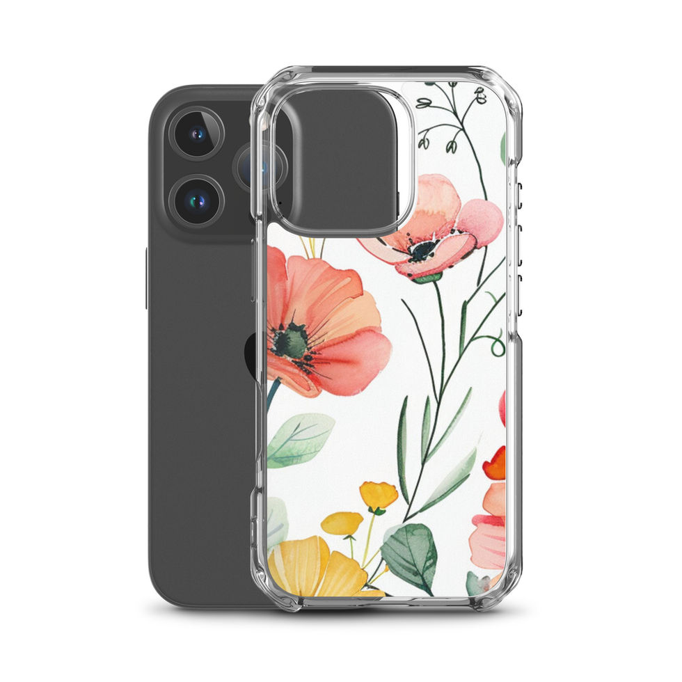 Petal Blush clear iPhone case, grip detail 44