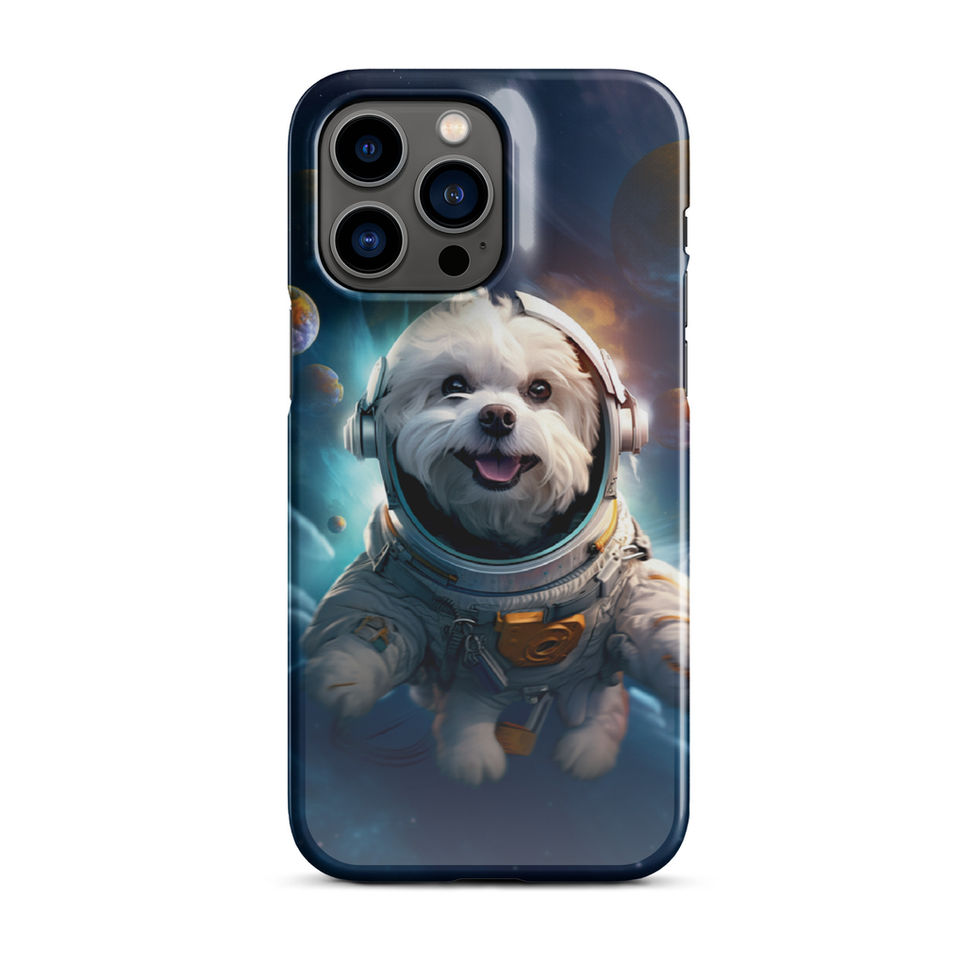 Galactic Voyager cosmic dog iPhone snap case — protective back view 16