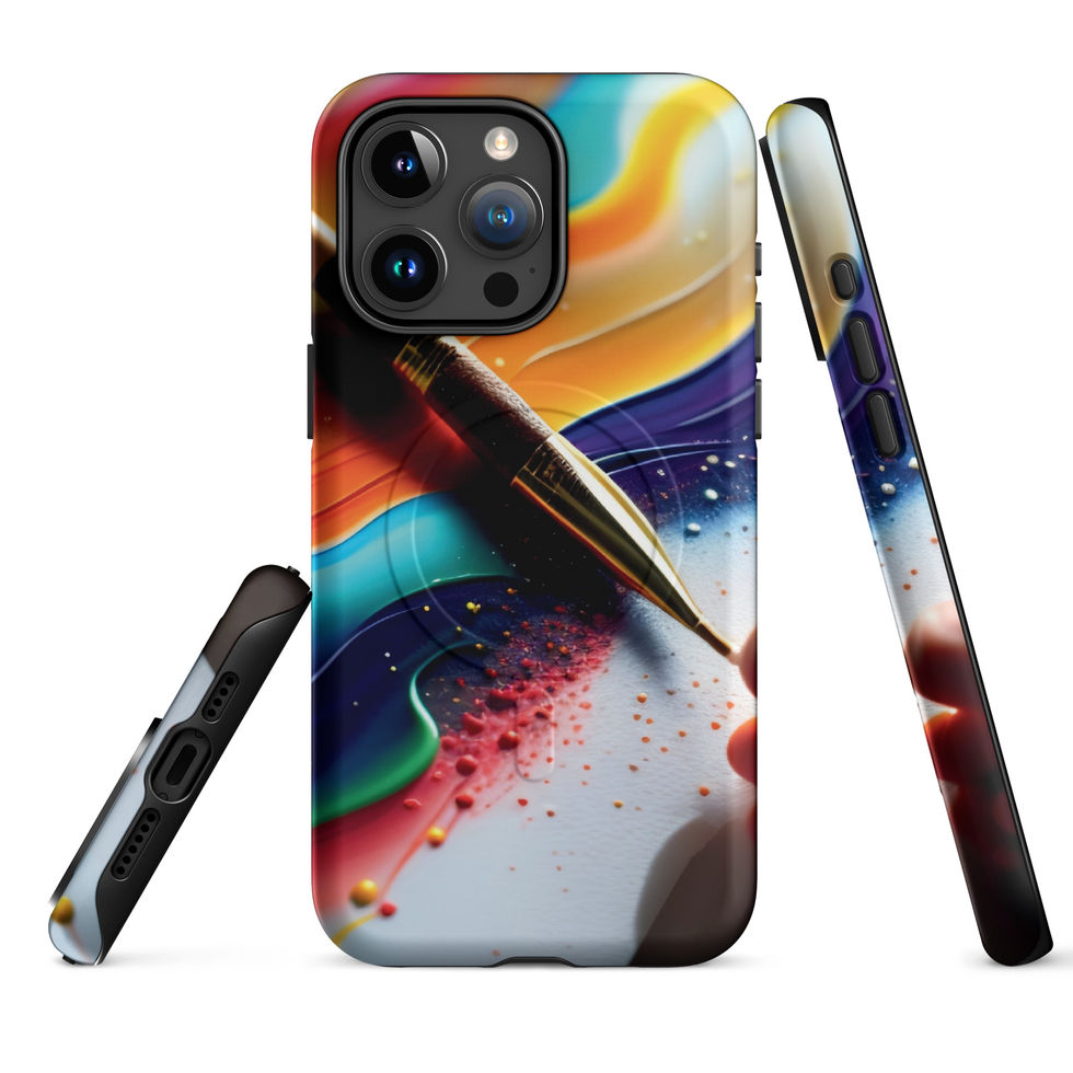 Colour Symphony iPhone case side angle showing the abstract pattern continuing over the edge.