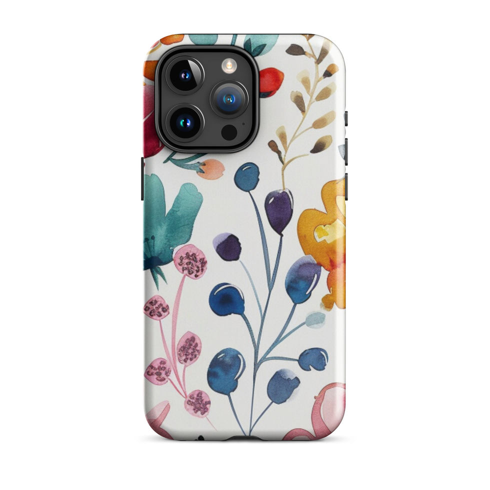 Whimsy Flora botanical Tough Case for iPhone 16, rear view