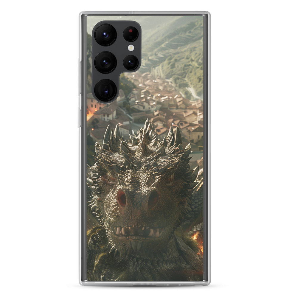 Tyrant of the Skies dragon clear case for Samsung Galaxy S24 – rear artwork view 14