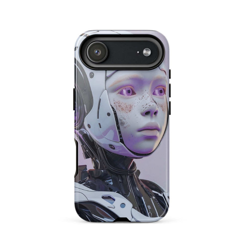 Expressive robot art phone cover for sci-fi and technology fans