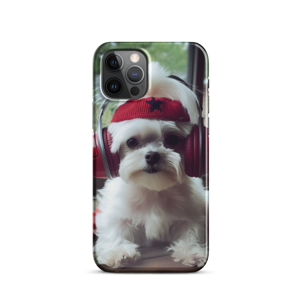 Groove Pup music-loving dog artwork on a slim snap iPhone case — gallery view 07