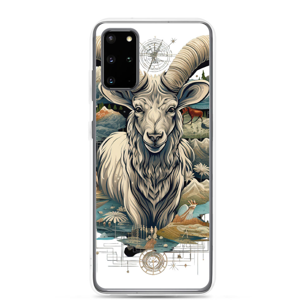 Cosmic ram-mockup-02 showing Celestial Summit artwork on a Samsung clear phone case