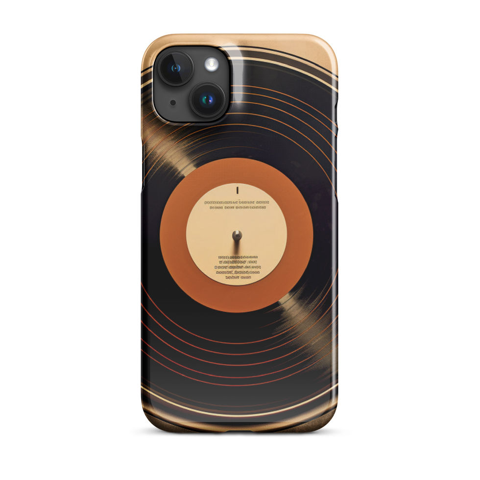 Vintage Vibes slim iPhone Snap Case angled rear view showing the flexible clear sides, image 18.