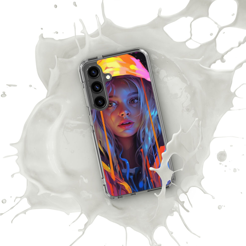 Fluro Girl fluorescent portrait on a clear Samsung case โ gallery view 49