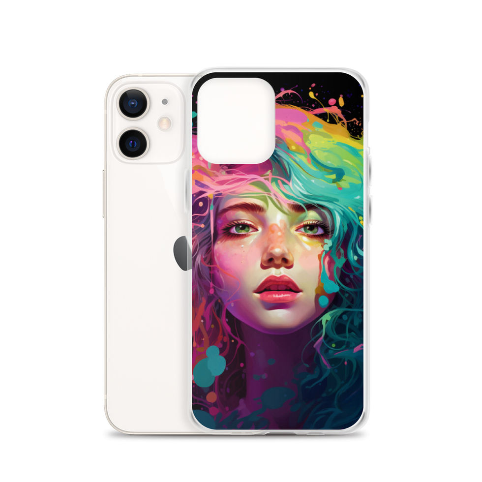 Neon Drip liquid-colour portrait on a clear iPhone case โ gallery view 15