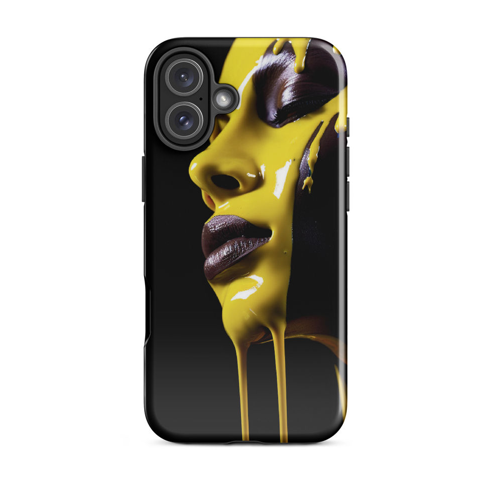 Chromatic Flow dual-layer iPhone tough case with sweeping portrait art, bottom edge view, image 22