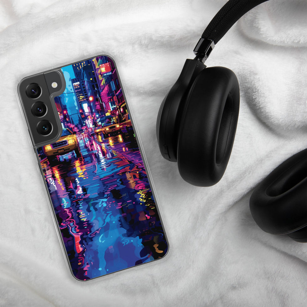 Neon Pulse glowing neon city artwork on a transparent clear Samsung case โ gallery view 18