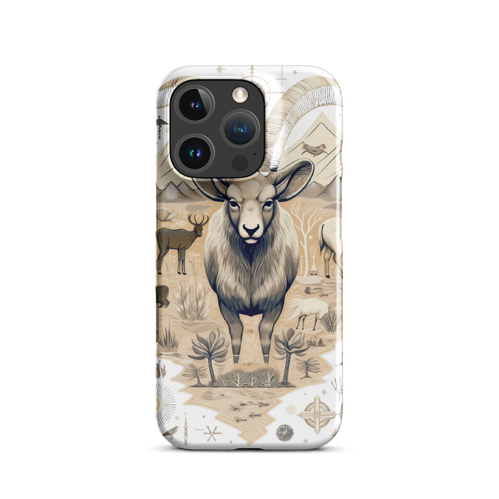 Nomadic ram-mockup-23 showing Nomadic Spirit artwork on an iPhone snap phone case