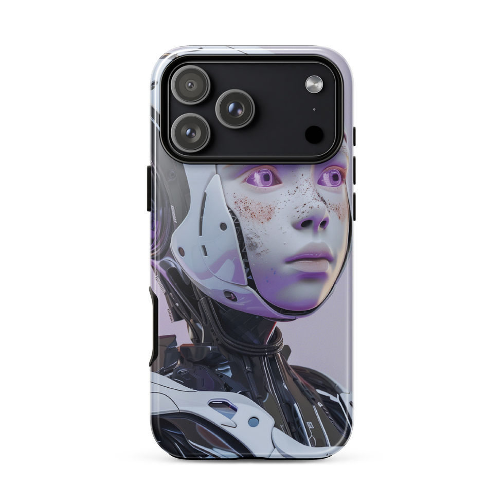 Neon Prototype tough iPhone case with silver cybernetic artwork