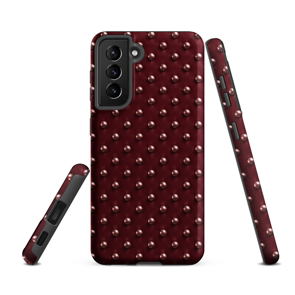 Champagne Pearl Dots tough case for Samsung Galaxy S21 FE, gold-look dots on pearl cream
