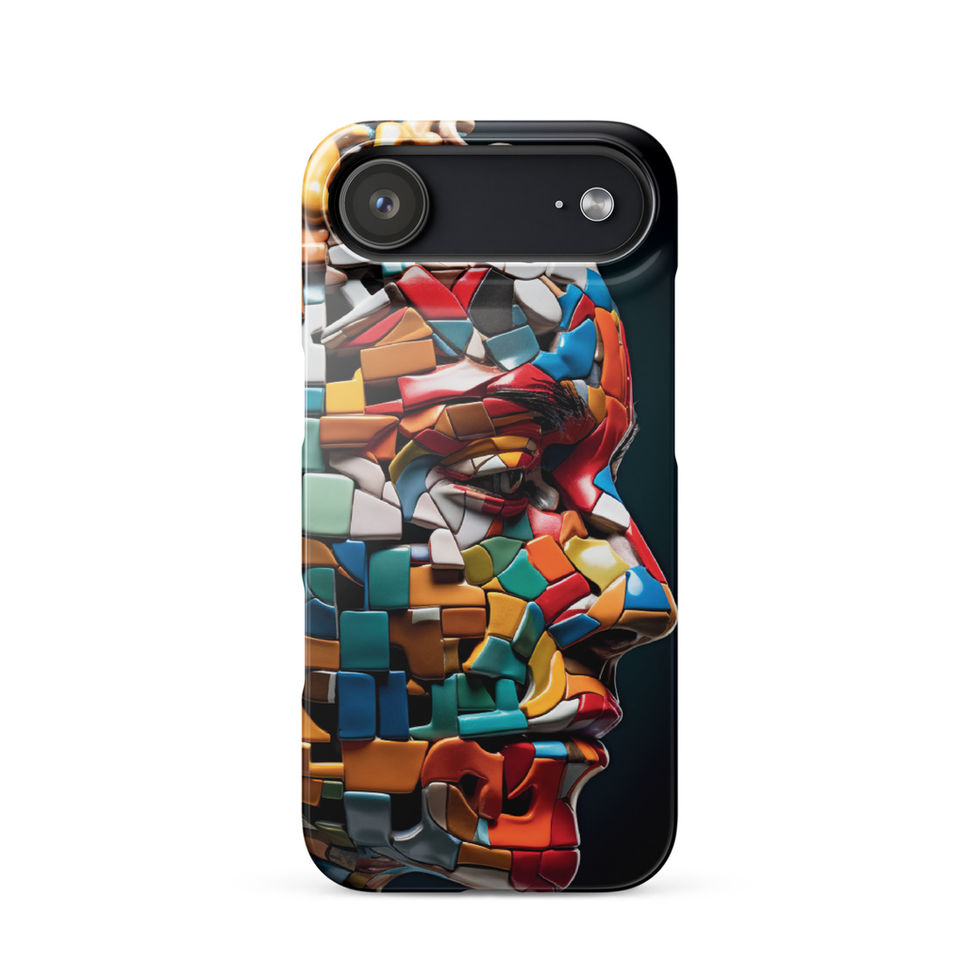 “Mosaic Mind” snap case for iPhone, luminous pattern detail, image 25