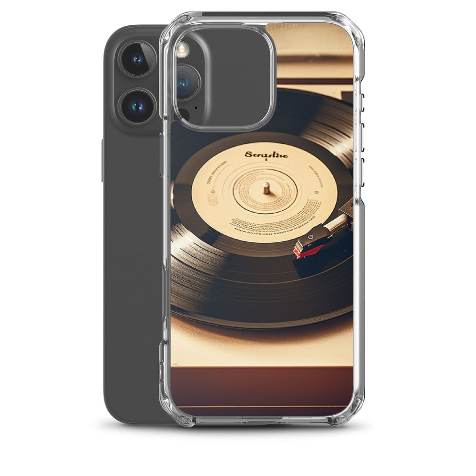 Golden Grooves clear iPhone case rear-facing case mockup with the music artwork, image 43.