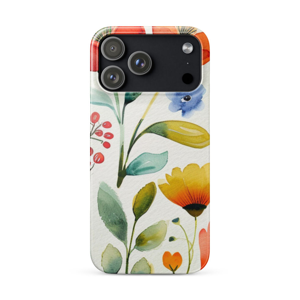 Meadow Daydream snap case for iPhone 17 Pro Max, hand-drawn sunflower meadow artwork, fitted phone view, image 27