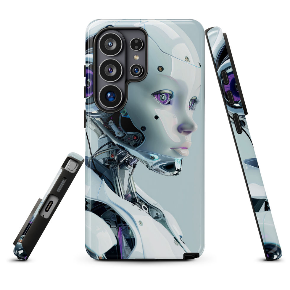 Neon Cypher violet and black cybernetic design for Samsung