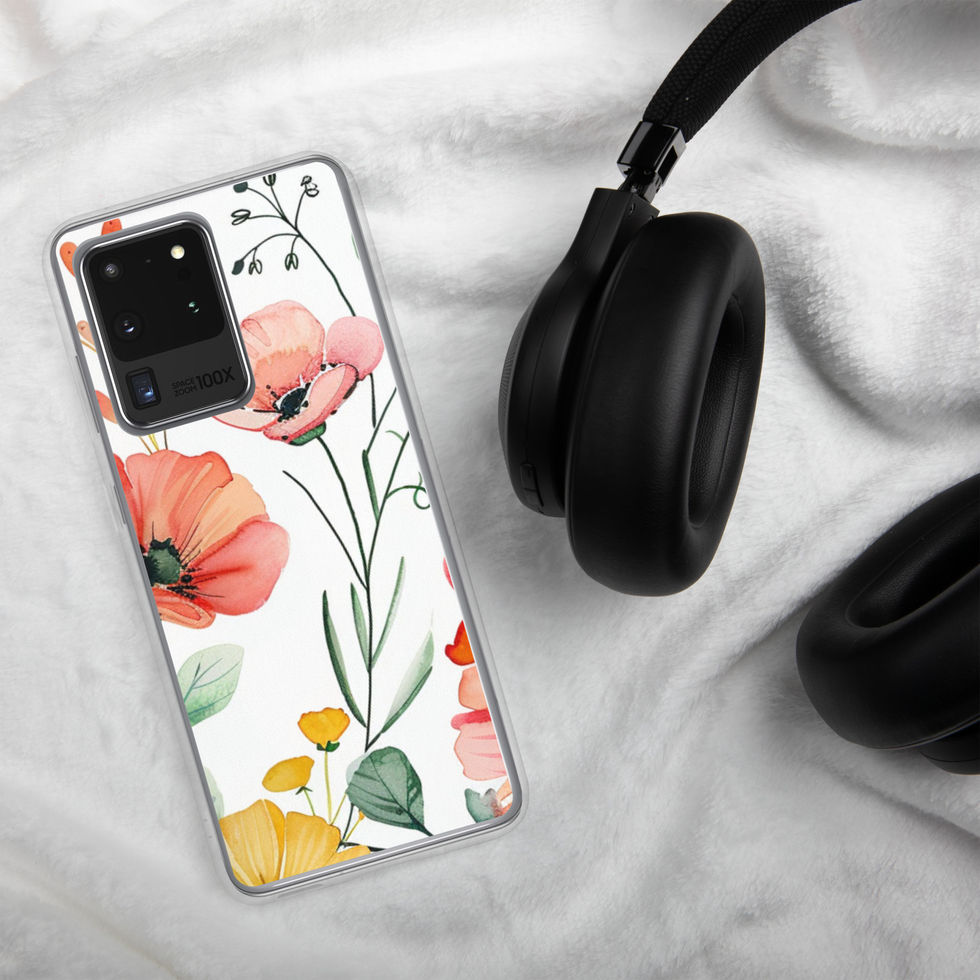 Petal Blush clear Samsung case, peach bloom view 6